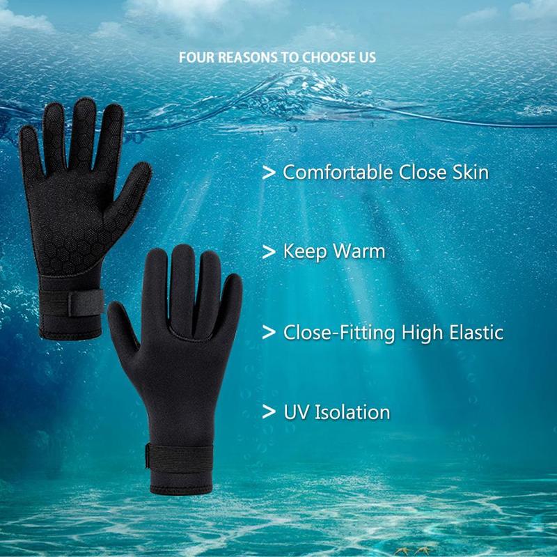 3mm Diving Gloves, 1 Pair Warm & Non-slip Gloves, Flexible Gloves for Fishing, Swimming, Kayaking, Canoeing, Diving, Water Sports Equipment