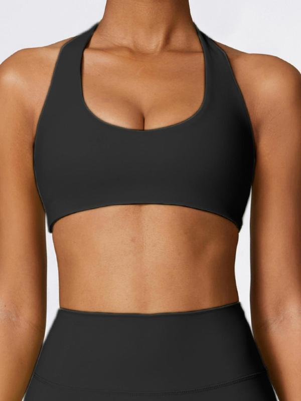 Women's Solid Wireless Sports Bra, Breathable Comfortable Sports Bra, Pickleball Tennis Bras, Back To School Clothes, Ladies Sportswear for Indoor Outdoor Wear, 2000s Outfits, Fall Clothes