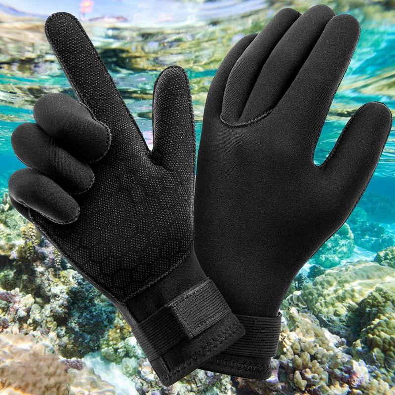 3mm Diving Gloves, 1 Pair Warm & Non-slip Gloves, Flexible Gloves for Fishing, Swimming, Kayaking, Canoeing, Diving, Water Sports Equipment