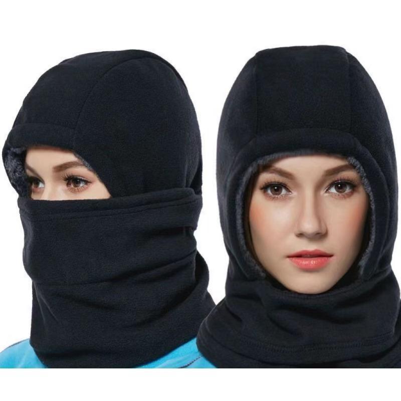 Three-in-One Winter Outdoor Warm Mask: Windproof Head Cover, Earmuffs, and Wool Thickened Warm Windproof Cold Protection Warm Windproof