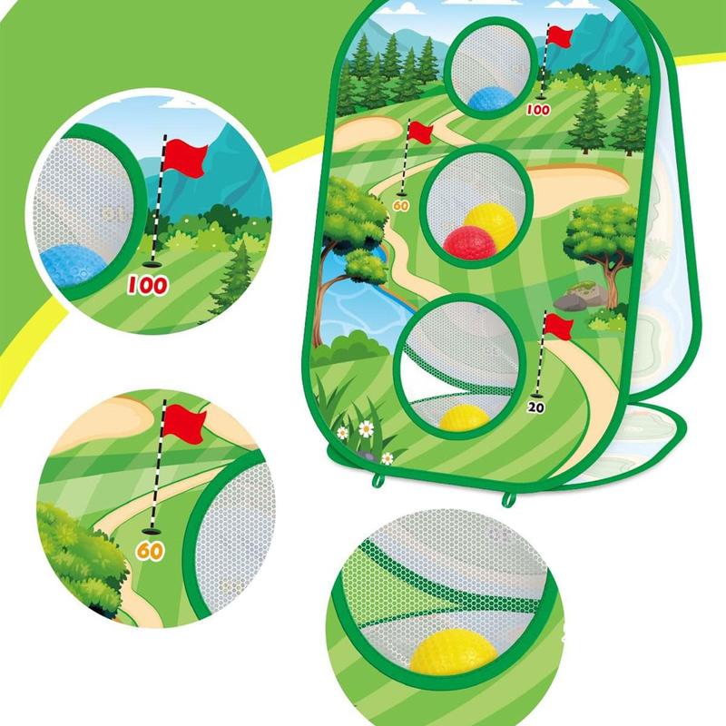 4 in 1 Sticky Golf Set (1 Set), Golf Putting Practice Mat, Indoor outdoor Golf Practice Set, Party Favor for Family Party