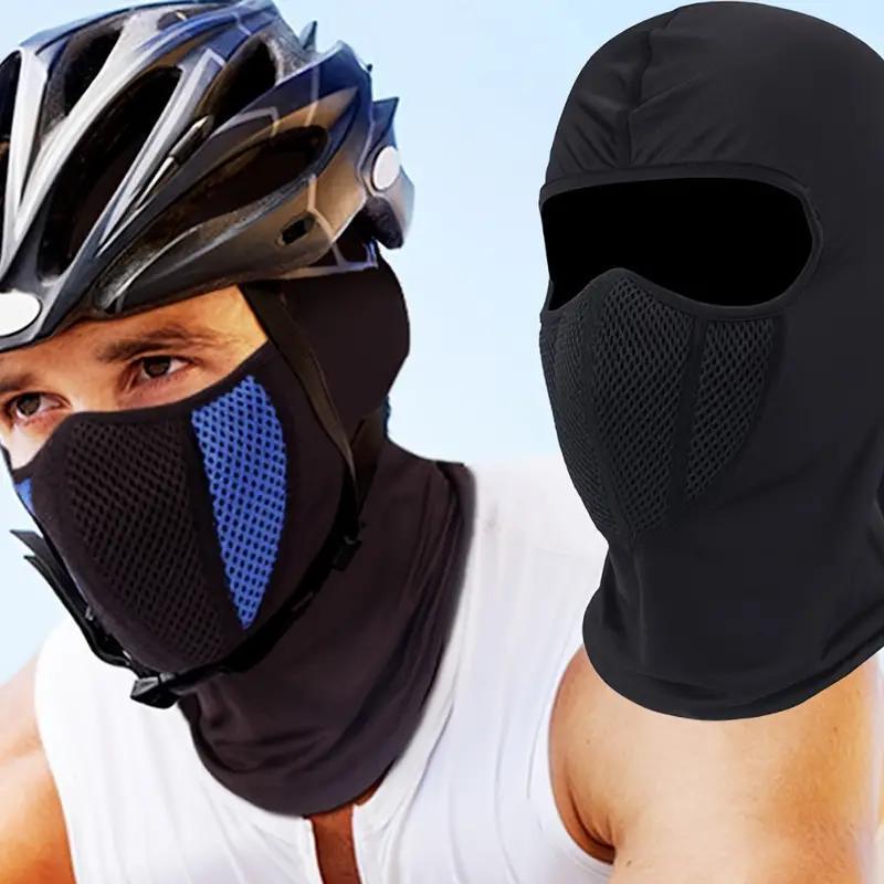 Full Face Mask, Breathable Sun Protective Face Mask, Patchwork Design Full Face Neck Mask, Breathable Outdoor Riding Ice Silk Mask