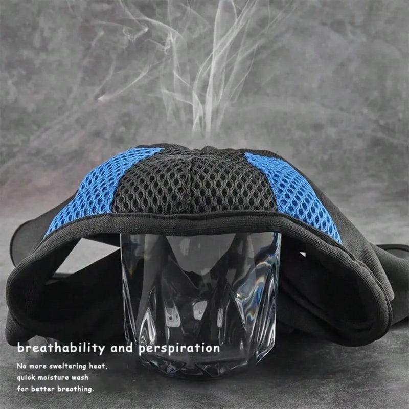 Full Face Mask, Breathable Sun Protective Face Mask, Patchwork Design Full Face Neck Mask, Breathable Outdoor Riding Ice Silk Mask