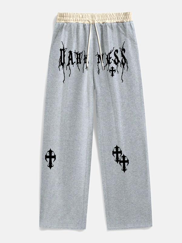 Graphic Print Jogger Pants Drawstring Sweatpants with Pocket