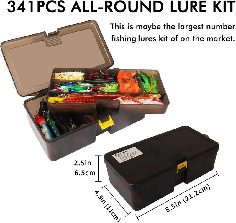 TRUSCEND Widely Used Fishing Bait Rigs Worth Every Penny, 340pcs set Selected Fishing Lures&Tackle Kit for Starter Freshwater Fishing, Economic Giftable Premium Fishing Gear Set Available, Xmas Gift for Adult Men Teen Boys,contains a random blind-box