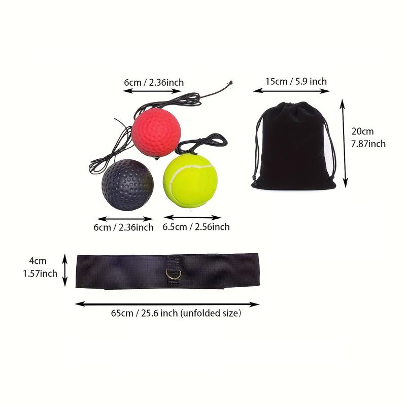 Boxing Reflex Training Balls With Adjustable Headband, And Red Soft Light Ball - Improve Speed And Hand-Eye Coordination For Men, Boxing Equipment