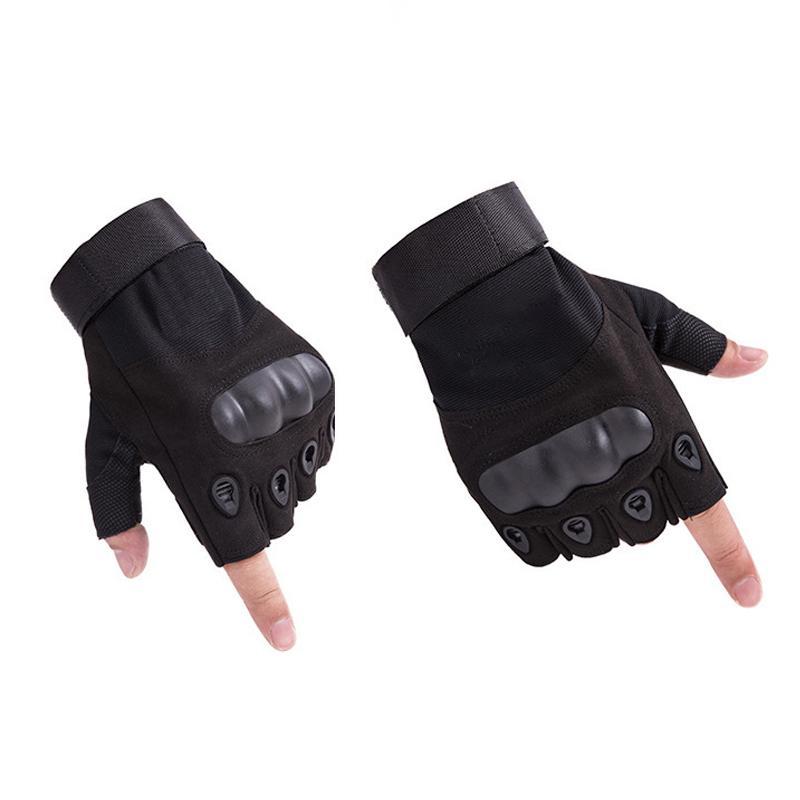 Hard Shell Half Finger Gloves, 1 Pair Protective Gloves with Adjustable Velcro for Outdoor Riding Cycling Use, Football Gear, Football Accessories, Gym Accessories, Summer Gift