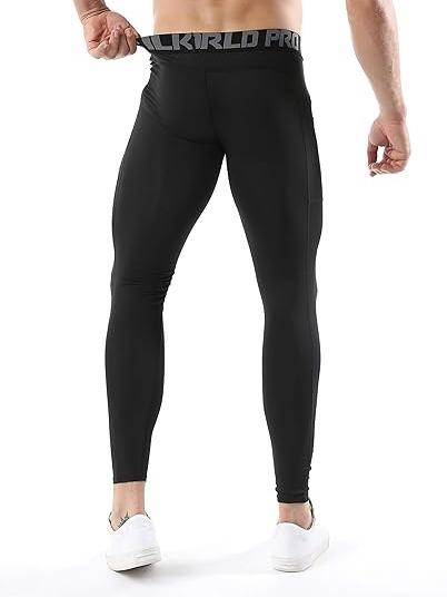 17.99  SILKWORLD Men's 2~3 Pack Compression Pants Pockets Cool Dry Gym Leggings Baselayer Running Tights