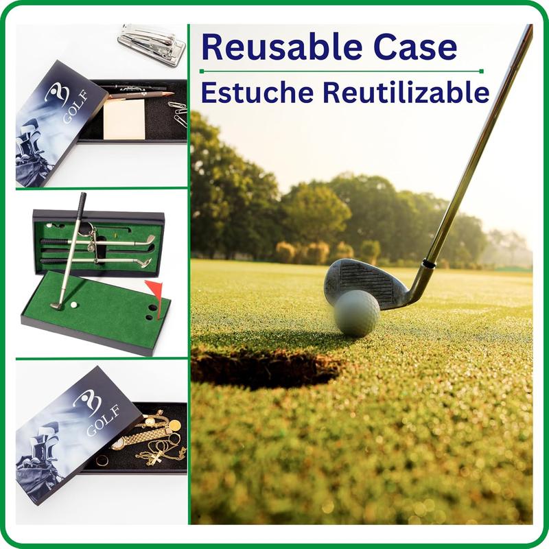 Mini Golf Set with Golf Keychain and Golf Pens is The Ideal Desk Golf Game. Bosses Day Gifts for Men Golf, Golf Stuff and Golf Accessories. One Option of Golf Gifts for Men and Women Golfers.