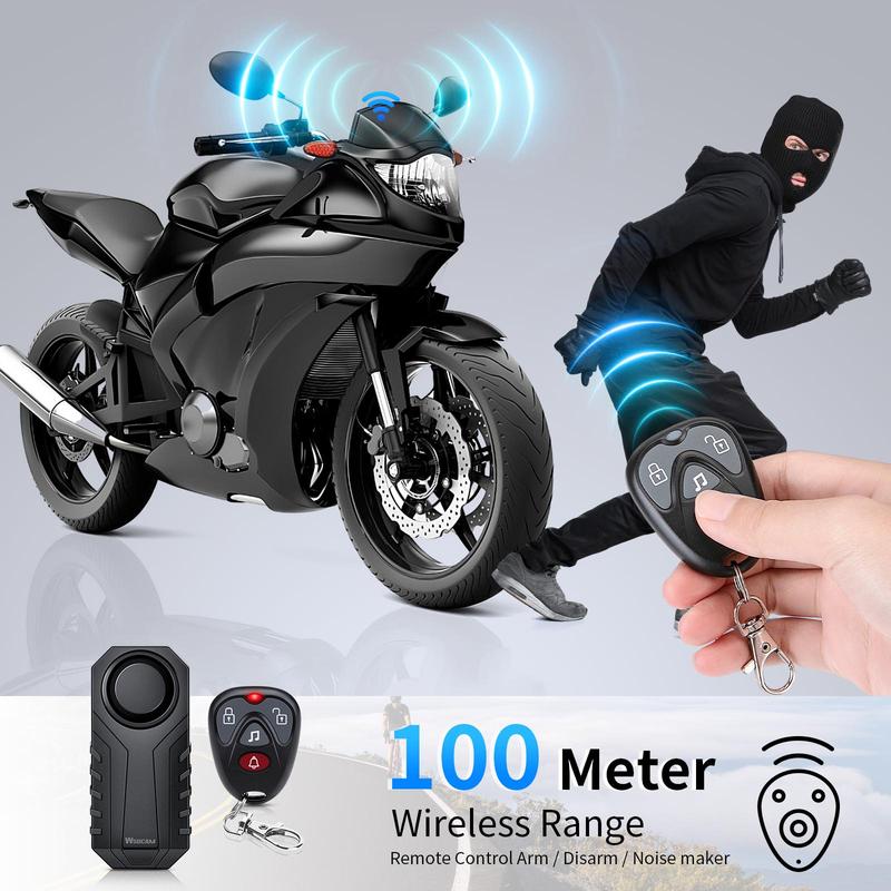 Waterproof Bike Alarm with Remote Wireless, 110dB Anti Theft Motorcycle Scooter Bicycle Security Alarm, Bicycle Protection Alarm System