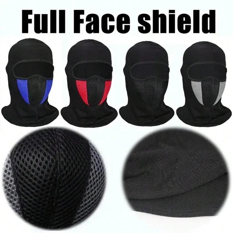 Full Face Mask, Breathable Sun Protective Face Mask, Patchwork Design Full Face Neck Mask, Breathable Outdoor Riding Ice Silk Mask