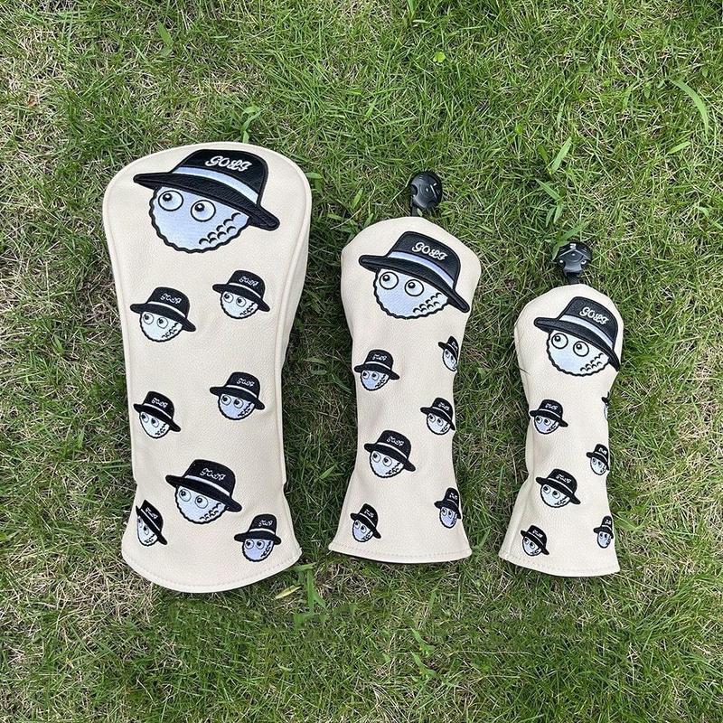 Cartoon Pattern Golf Driver Headcover, 1 3 Counts Fun and Protective Golf Headcovers for Driver and Fairway Clubs, Golf Accessories for Men & Women