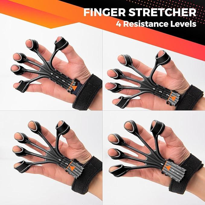 Grip Strength Trainer Kit (5 Pack) with Hand Grip Strengthener Electronic Counting, Forearm Strengthener, Finger Exerciser, Stress Relief Ball, and Forearm Workout Ring for Hand Therapy Forearm Strength Training