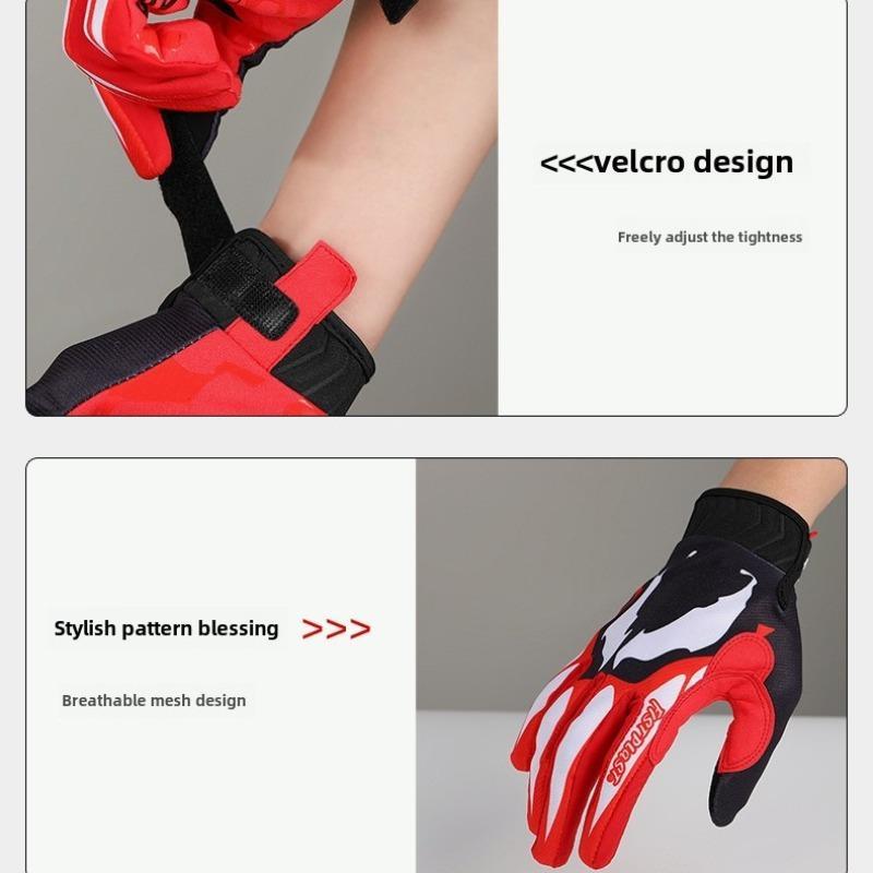 Sporty Unisex's Letter & Coloblock Print Cycling Gloves, Non-Slip Breathable Velcro Design Bicycle Gloves, Sports Gloves for Men & Women, Outdoor Sports Accessories for Cycling, Motorcycle, Outdoor