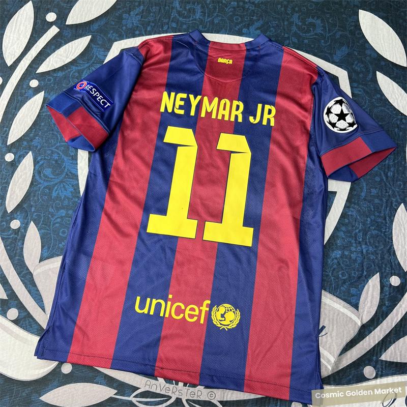 14 15 Home Vintage Jersey No. 11 Neymar Jr Short Soccer Jersey sports  apparel Breathable Youth