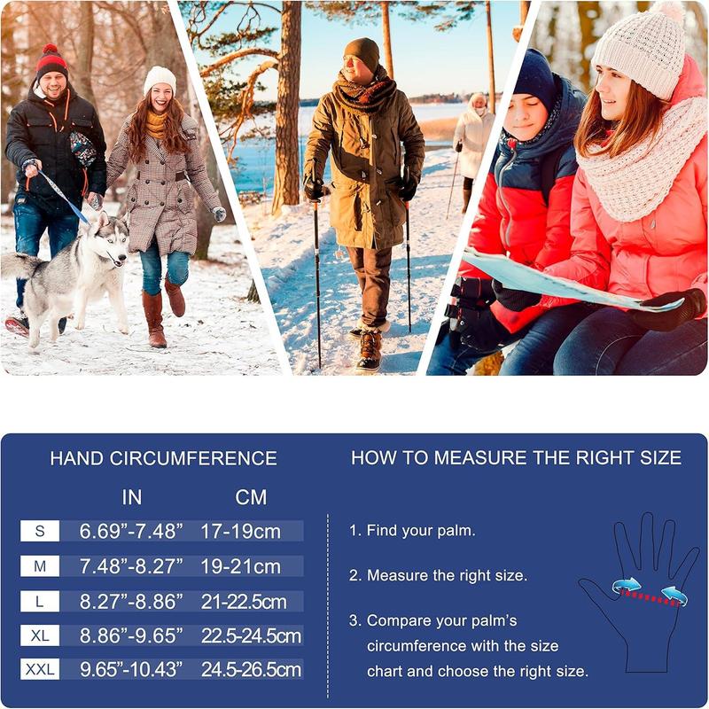 Winter Gloves Women Men Ski Snow Gloves Liner Thermal Warm Touch Screen, Suit for Running, Cycling, Biking, Hiking, Driving, Walking, Typing, Freezer Work, Sports, Soccer, Shooting, Gaming 102