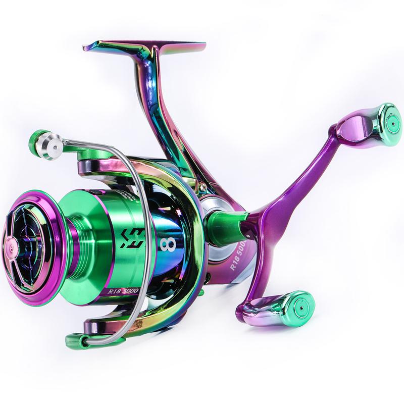 Sougayilang Colorful Spinning Fishing Reel, Ultra Light CNC Aluminum Wire Shaft,Super Smooth High Speed ​​5.0:1 Gear Ratio, Suitable for Freshwater