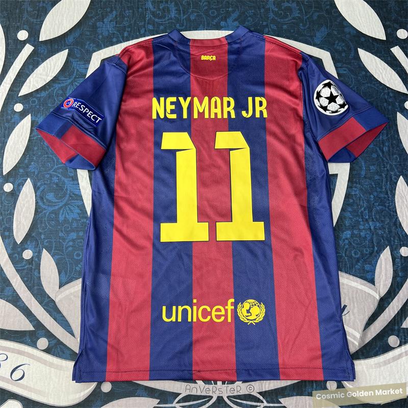 14 15 Home Vintage Jersey No. 11 Neymar Jr Short Soccer Jersey sports  apparel Breathable Youth