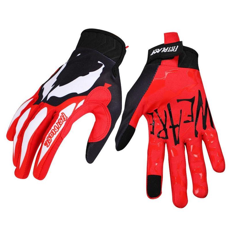 Sporty Unisex's Letter & Coloblock Print Cycling Gloves, Non-Slip Breathable Velcro Design Bicycle Gloves, Sports Gloves for Men & Women, Outdoor Sports Accessories for Cycling, Motorcycle, Outdoor