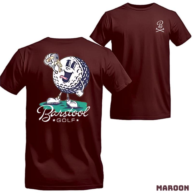 Barstool Golf T-Shirt - Show Your Love for Golf with Fun and Playful Golf Ball Character Graphic, Perfect for On and Off the Course, Soft and Comfortable Fabric, Unisex.