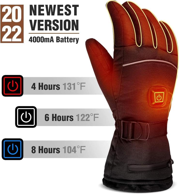 Heated Gloves, Winter Gloves for Men and Women , 3 Levels Temperature Control  Waterproof Warm  Gloves for Ski Outdoor