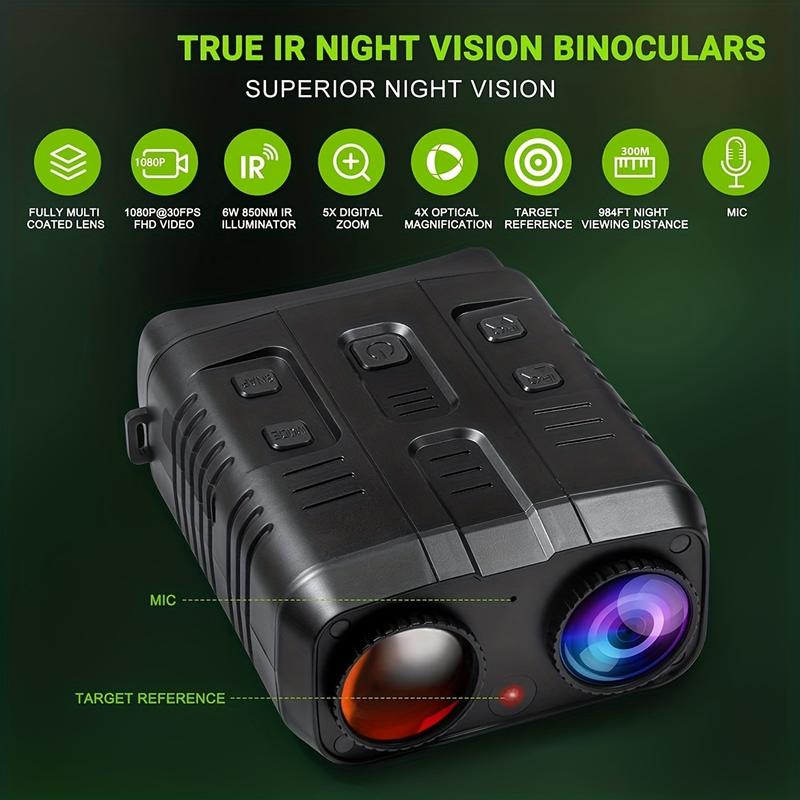 5X Digital Zoom Night Vision Binoculars - Stunning 1080p High-Definition Resolution, Advanced 7-Level Infrared Illumination, Impressive 300M Full Dark Viewing Distance - Perfect for Thrilling Hunting, Camping, and Outdoor Adventures (Battery Sold Separate