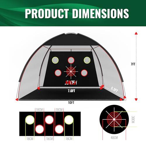 JEMOSH 10x7 Ft Golf Net & Mat Set