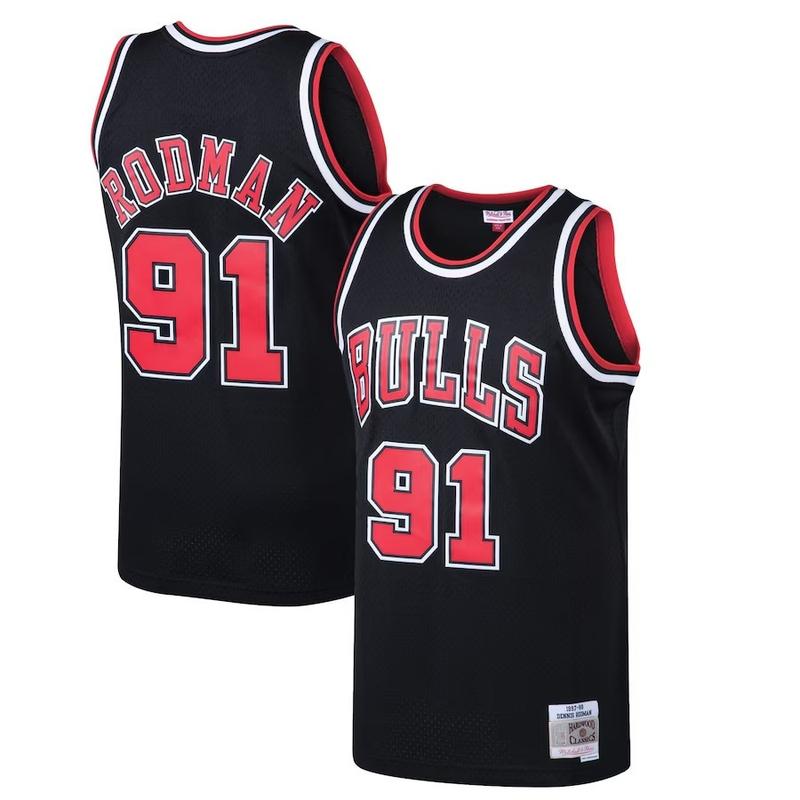 Dennis Rodman Men's Sleeveless stitched Basketball Jersey Black 1997-98