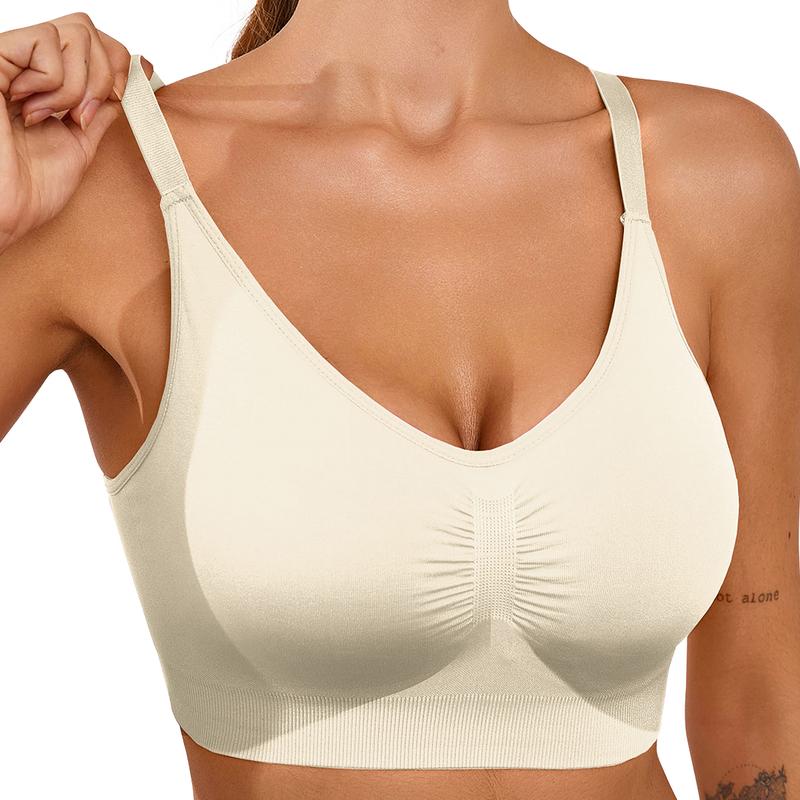 Women's Wireless Sculpt Bra Comfort Bralettes No Underwire Unlined Cami Bra Seamless Tshirt Bras Sports Bra