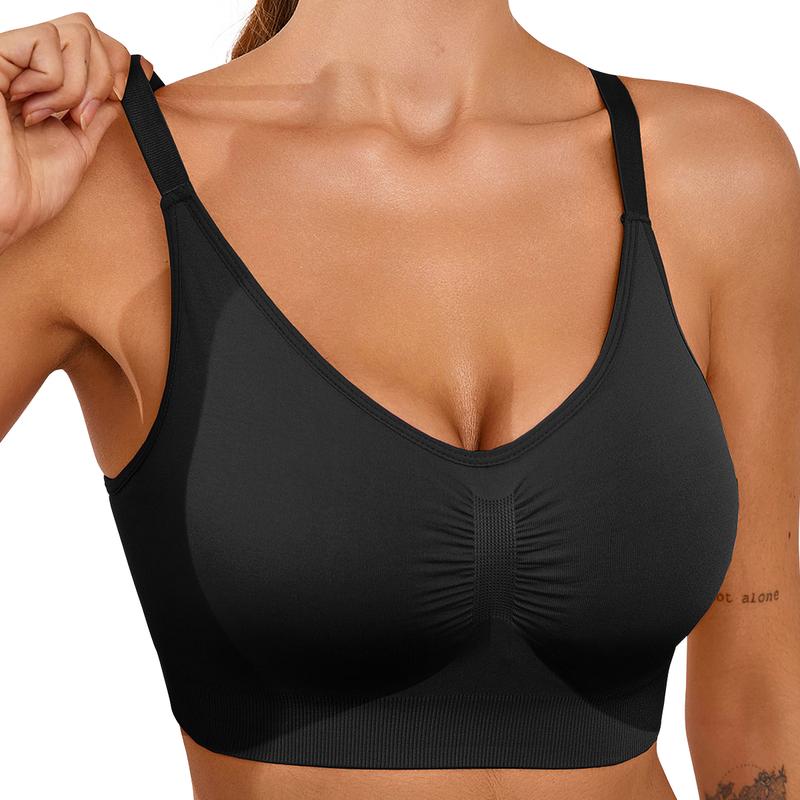 Women's Wireless Sculpt Bra Comfort Bralettes No Underwire Unlined Cami Bra Seamless Tshirt Bras Sports Bra