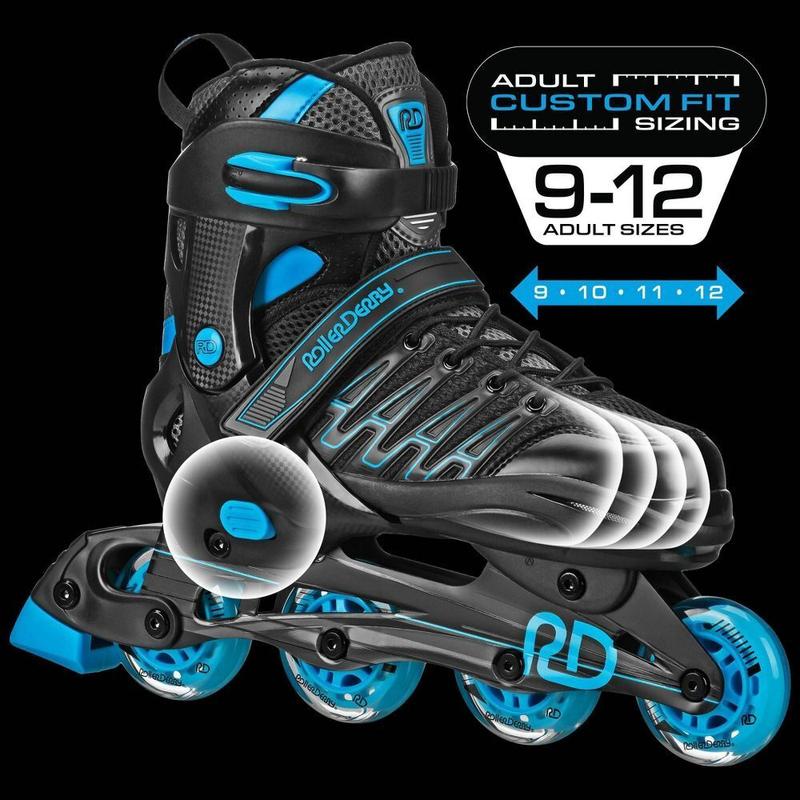 Roller Derby Custom Adult In-Fit Skates - Blue Black 9-12