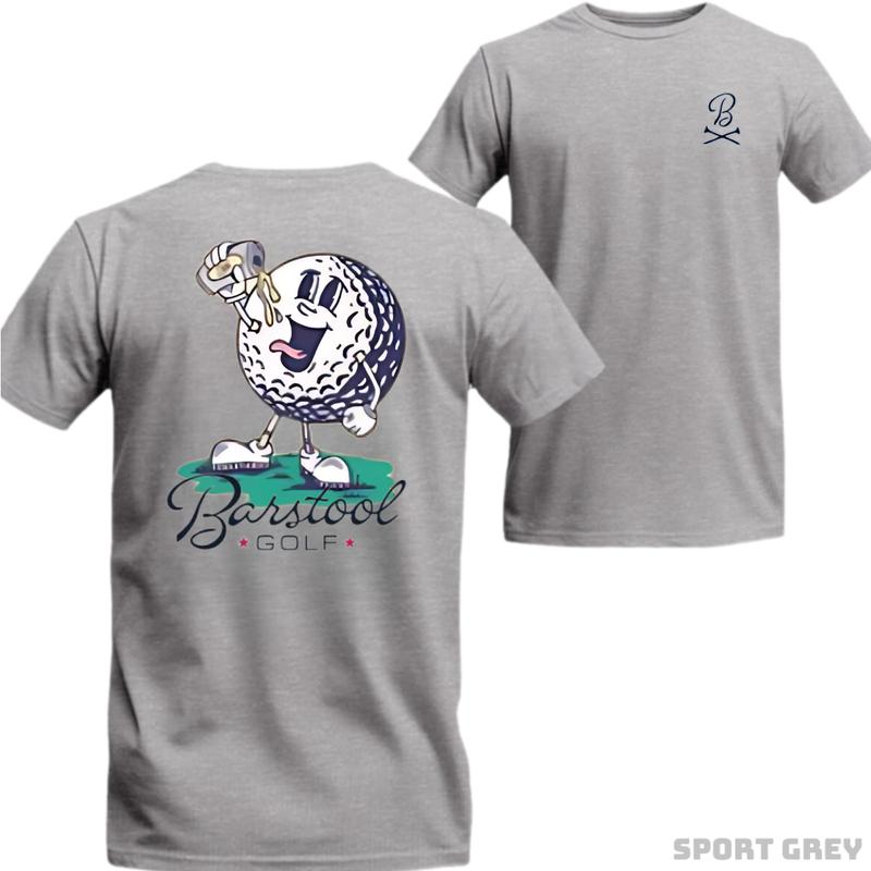 Barstool Golf T-Shirt - Show Your Love for Golf with Fun and Playful Golf Ball Character Graphic, Perfect for On and Off the Course, Soft and Comfortable Fabric, Unisex.