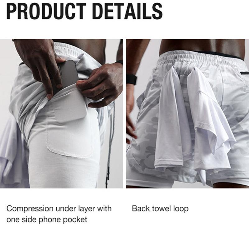 Men Gym 2-in-1 Anime Printed Shorts Double-layer Beach Shorts Anime Printed Sports Shorts Outdoor Training Running Shorts Breathable Gym Shorts Men Performance Shorts Men Shorts Graphic Mens Gym Clothes