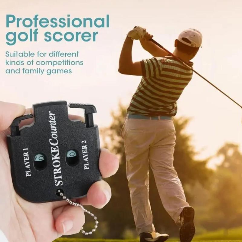 Golf Score Indicator, 2 Counts Mini Digits Square Golf Score Indicator, Outdoor Sport Clicker with Keychain for Golf Game, Golf Accessories, Christmas Gift