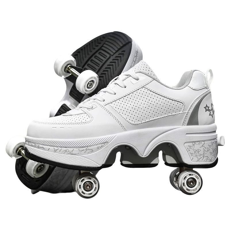 Yousulun Roller Skate Shoes, Multifunctional Roller Skates for Adult, 2-in-1 Deformation Rollerskates with 4 Retractable Wheels, Outdoor Sneakers, Unique Gift for Birthday