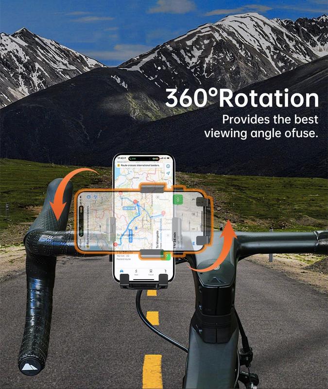 Bike Phone Holder,  Phone Mount, Secure Bicycle Handlebar Phone Mount, Phone Holder for Bike and , Premium Bike Accessories for  4.5-6.8