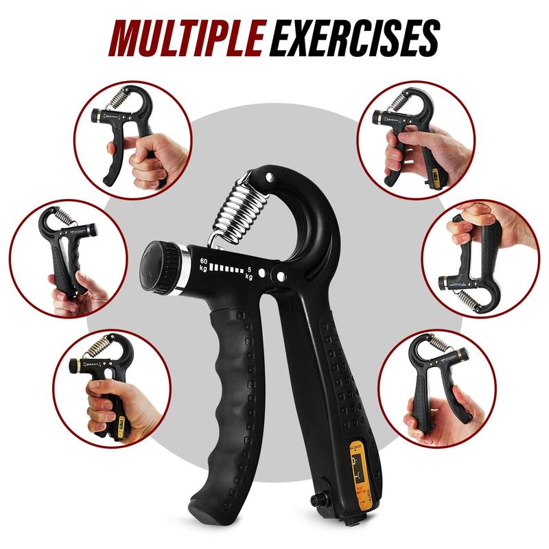 Hand Grip Strengthener Trainer with Adjustable Resistance 10-130lbs (4.5-59kg), Forearm Hand Grip Strength Exerciser for Muscle Building, Injury Recovery, and Therapy Stress Relief