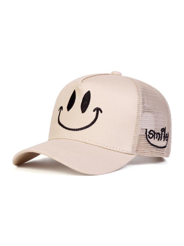 Smile Face Pattern Baseball Cap, Casual Outdoor Sports Hat for Men & Women, Adjustable Sun Protection Cap for Daily Wear