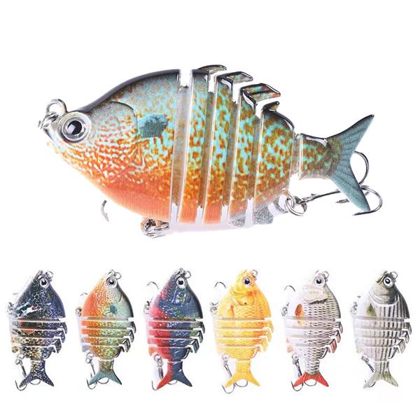 6Pcs  1Pcs  Lifelike Mini Tilapia Swimbait Lures Panfish Bluegill  Multi-Jointed Design Hardbait for Bass  Crankbait Saltwater Freshwater 3.5in 0.85oz