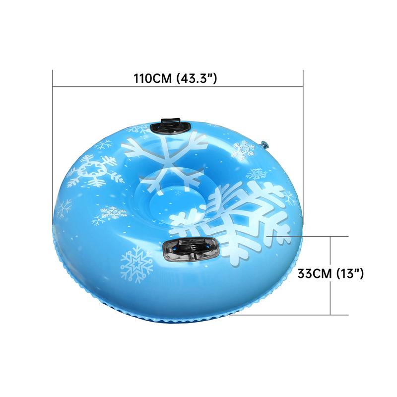 Inflatable Ski Ring PVC Thicken Snow Sledding Tube with Handle Winter Snow Ski Lap Toy Skiing Board Sled Christmas Gift for Kids