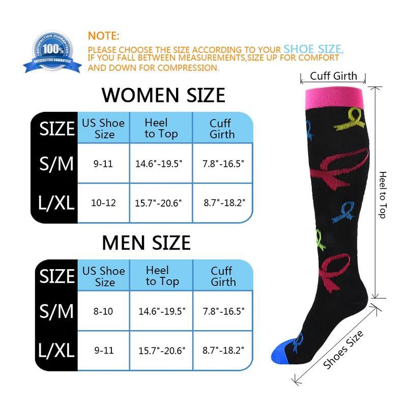 Sports Socks for Women & Men Circulation(4 pairs)-Graduated Supports Socks for Running, Athletic Sports, Black Socks