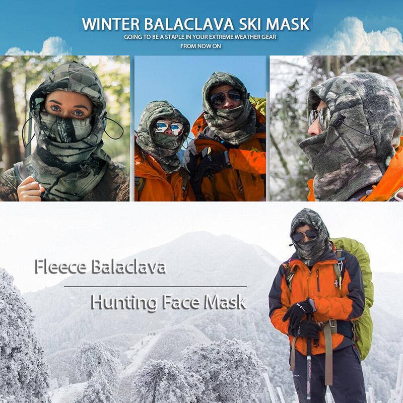 Balaclava Ski Neck Cover Face Mask Windproof Fleece Camo Hat Hood Fishin Hunting