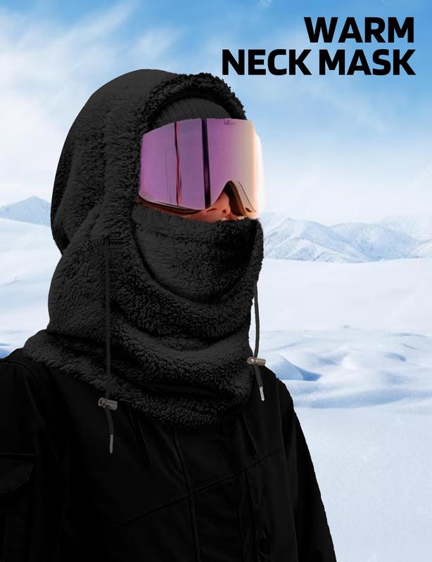 Balaclava Winter Ski Mask for Men & Women – Fleece Face Mask, Windproof Hooded Scarf, Warm Neck Cover for Cold Weather