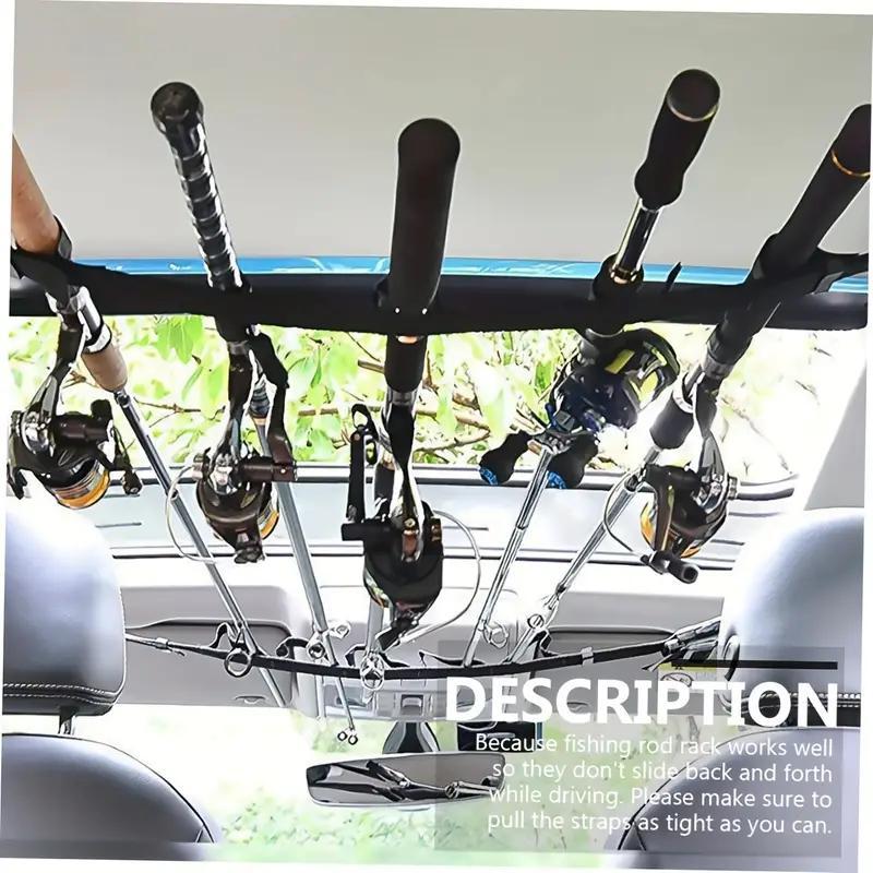 Fishing Rod Holder, 2 Counts Car Rear Seat Headrest Fishing Rod Rack, Universal Car Fishing Rod Holder, Fishing Accessories for Car, Christmas Gift