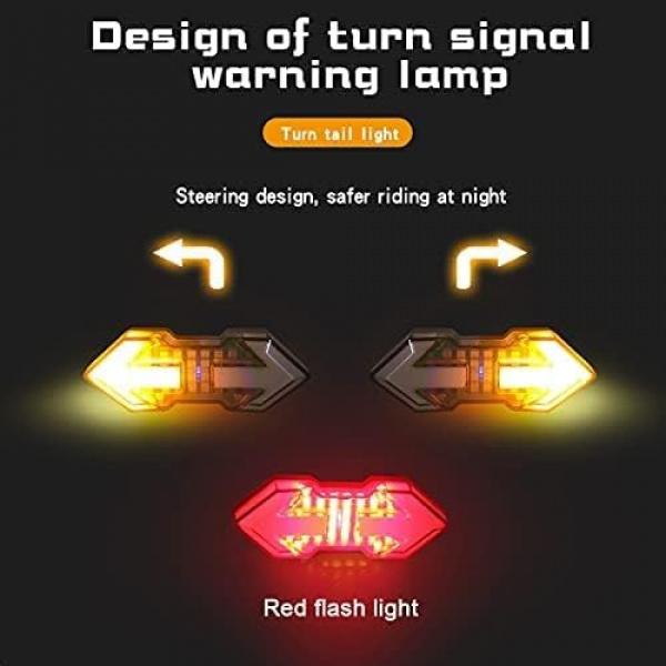 Bike turn signals, bright bike tail light with turn signals, 120 lumens USB rechargeable LED rear bike light, wireless remote control bike blinkers, IPX5 waterproof bike safety light for night