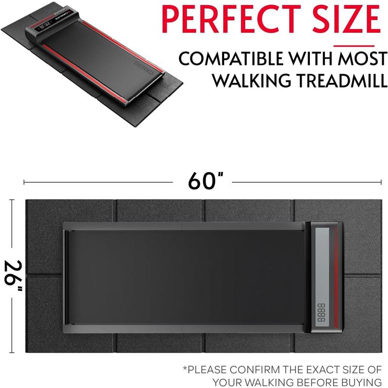 Mat Compatible with Walking Pad Treadmill, Under Desk Treadmill Mat, Foldable, Mat for Hardwood Floors, Protector for Small Mini Treadmill, Waterproof & Anti-Slip, 6mm Thick