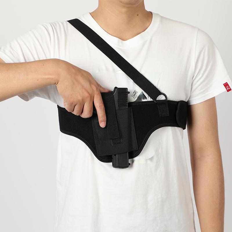 Tactical chest belt holster: shoulder hanging waist and underarm invisible holster, suitable for outdoor shooting waist bags