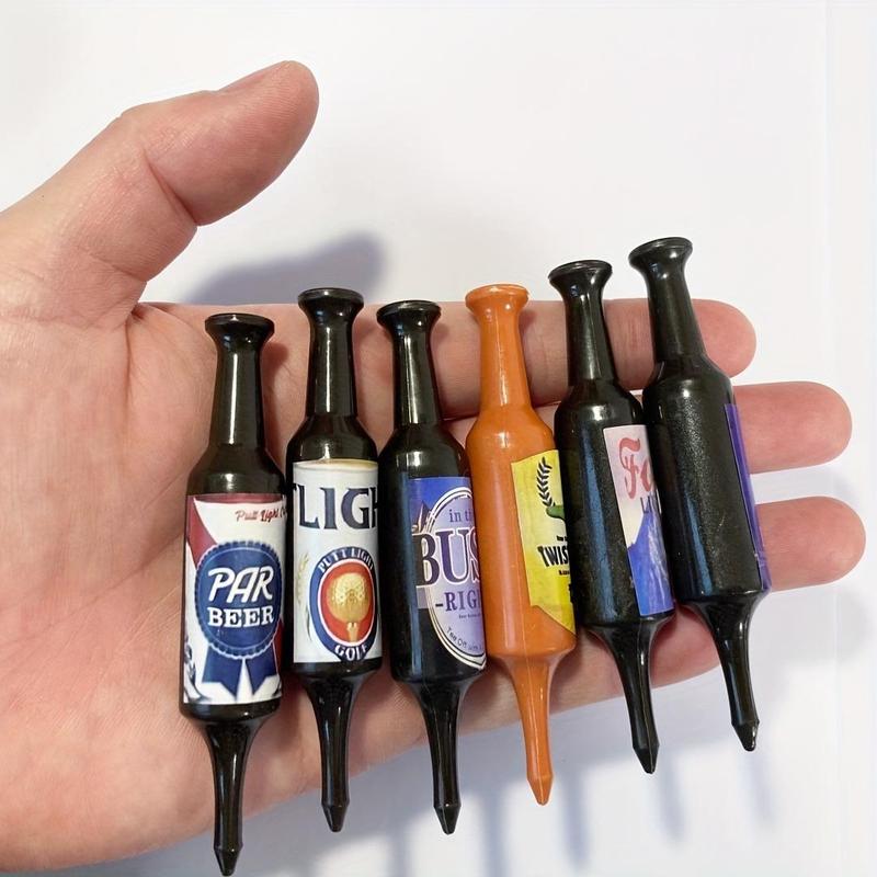 Mini Beer Bottle Shape Golf Tee, 6 Counts set Golf Tee Plastic Tee, Golf Accessories for Outdoor Sports, Golf Enthusiasts