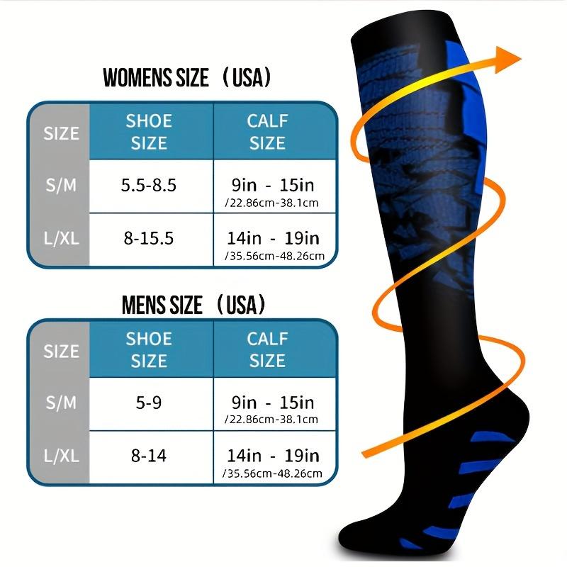 6 Pack Outdoor Casual Sports Compression Socks, Long Tube Athletic Socks for Men and Women