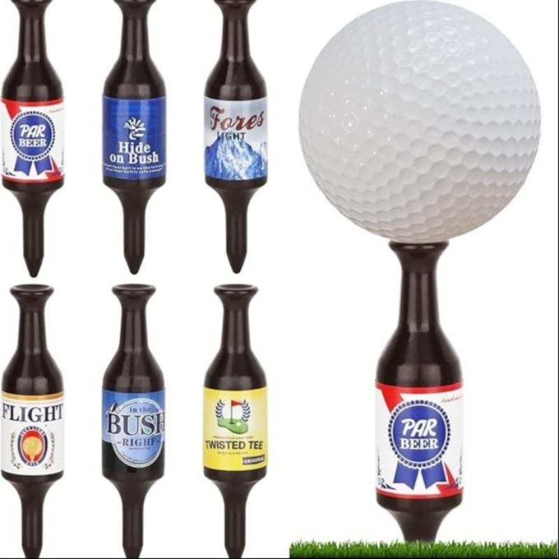 Mini Beer Bottle Shape Golf Tee, 6 Counts set Golf Tee Plastic Tee, Golf Accessories for Outdoor Sports, Golf Enthusiasts